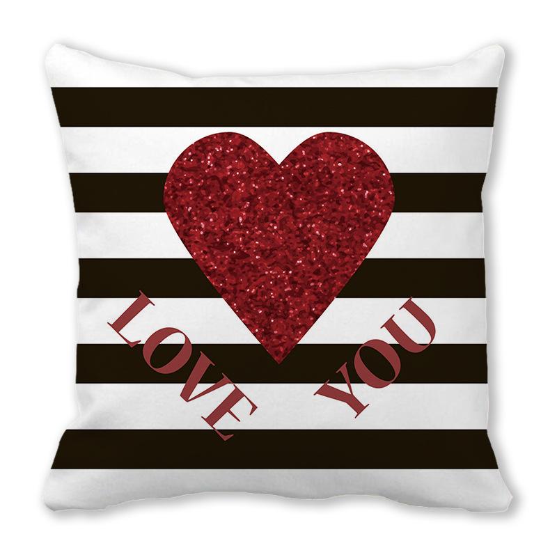 Home Decor Valentine'S Heart Love Wild Decorative Pillow Covers Pattern Cushion Cover Suitable For Sofa Bedroom Car Pillow Cover