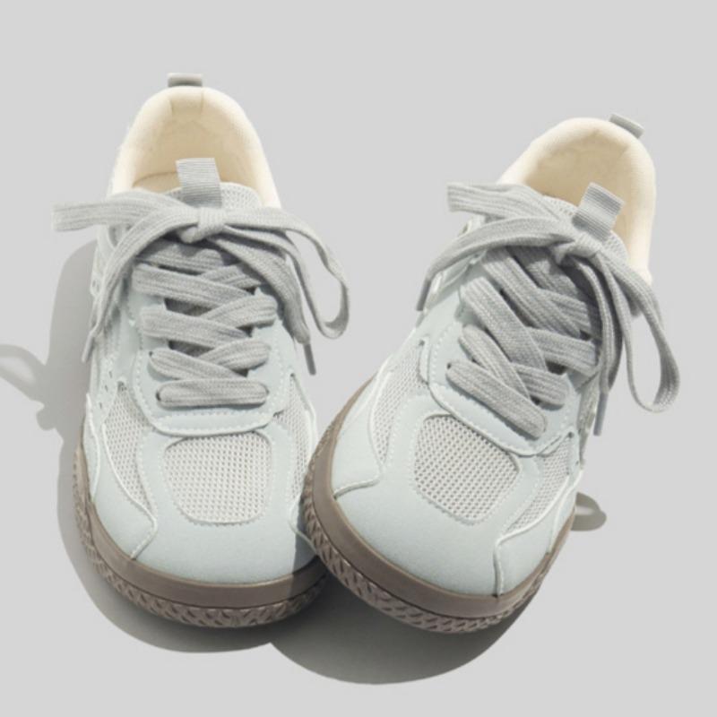 All-match White Shoes Fashionable Women's Shoes Casual Sneakers Mesh Breathable Sports Shoes Height-enhancing German Training Shoes