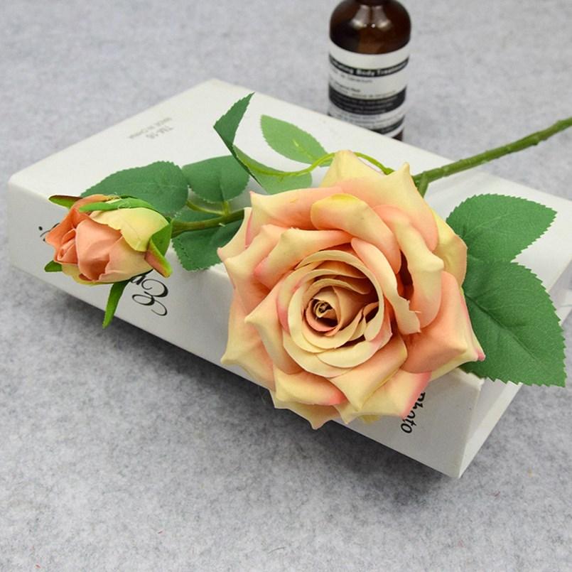

Artificial Flowers Big Silk Roses NEW Beautiful Branch Vase for Home Wedding Decoration Retro Autumn Fake Plants Festival Decor 1pc шампанського
