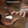 Jewelry Storage Box Finish Velvet Foam Triangle Shape Rustic Storage Single Slot Wooden Ring Box Engagement Accessory