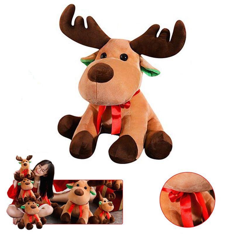Adorable Christmas Elk Plush Toy Soft And Cuddly Deer Plushie Doll For Festive Decor