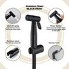 Black Stainless Steel Handheld Bidet Sprayer Set for Toilet Premium Pressurized Bathroom Shower Head with Spring Hose & Valve