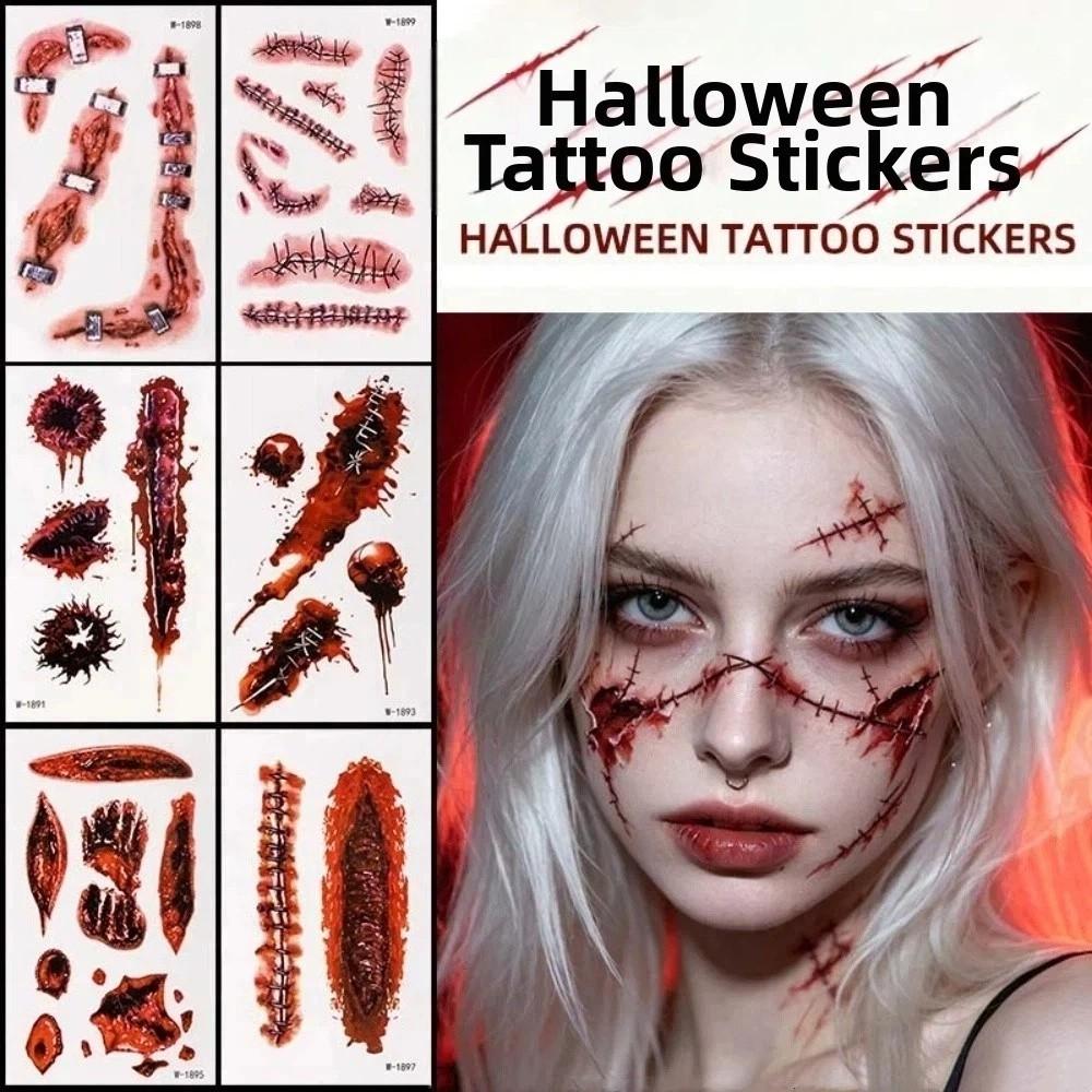 Eyeball Bloody Makeup Bruise Scab Scar Tattoo Sticker Body Art Scar Decals Photo Props