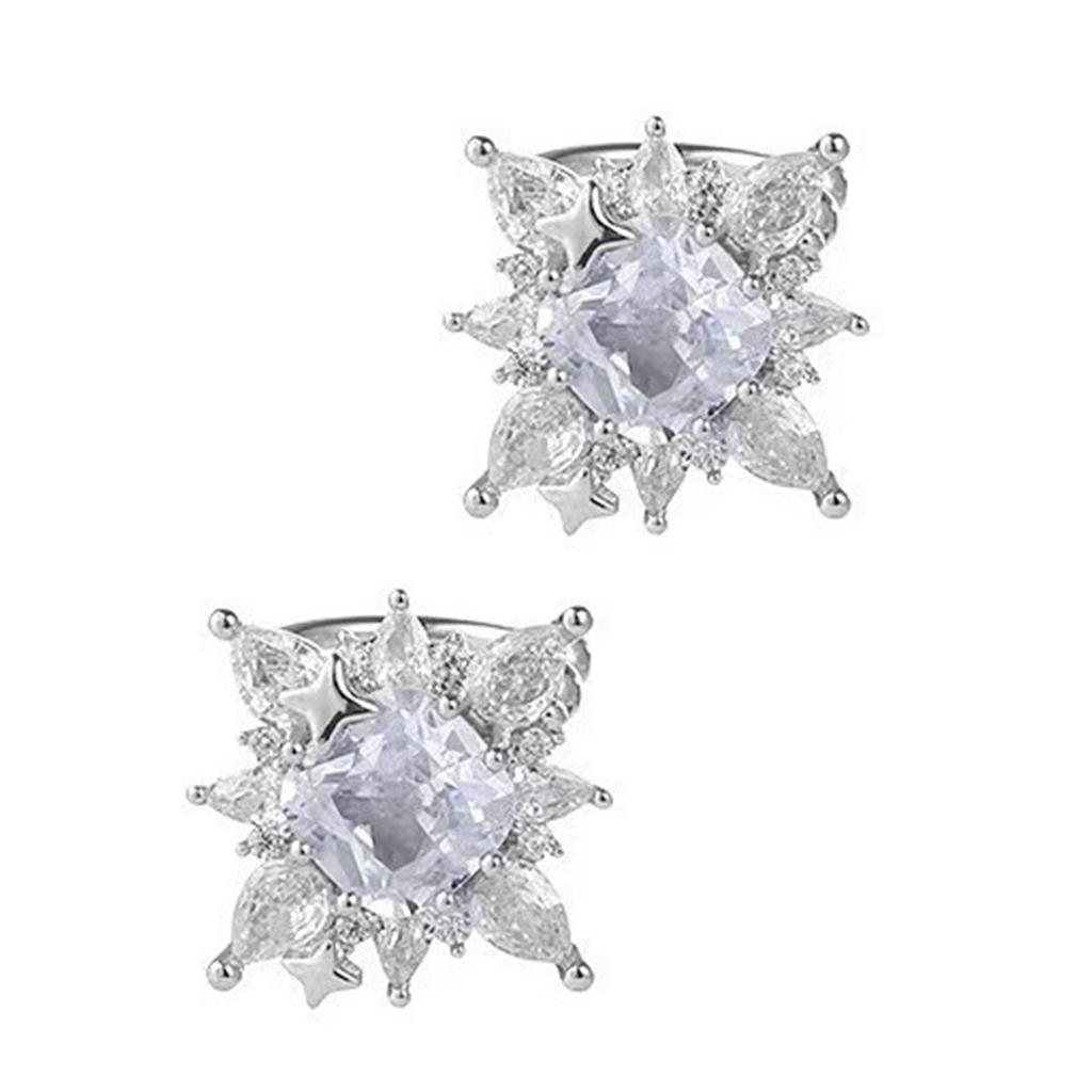Zircon Star Clip On Earrings Fashionable Rhinestones Geometric Ear Cuff Stylish Ear Accessories for Fashion Enthusiasts