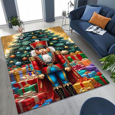 2026 New Nutcracker Merry Christmas Tree Cartoon Puppet Gift Carpet Rug for Bedroom Living Room Sofa Home Doormat Decor,Non-slip
