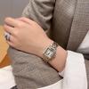 Women's Ultra-Thin Roman Numeral Square Watch with Steel Band and Waterproof Design