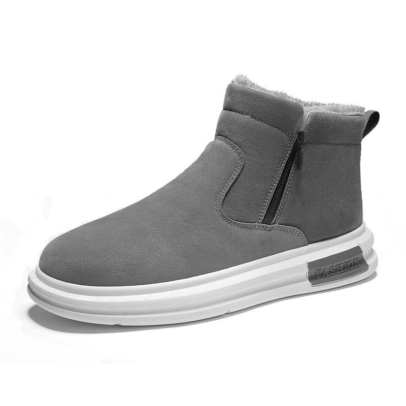Northeast cotton shoes winter high-top snow boots fashionable and versatile simple velvet thickened warm men's shoes thick-soled cotton boots