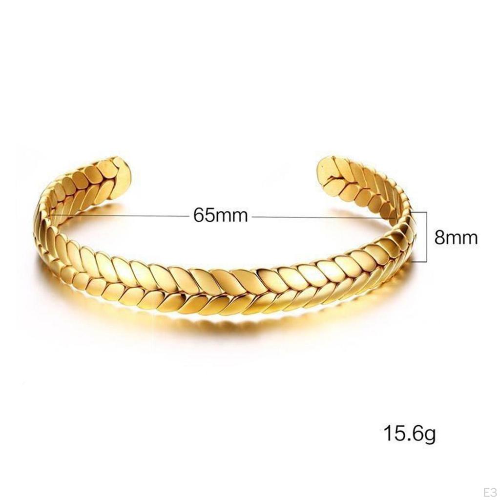 Beautiful Bangle Bracelet Open Cuff Wristband Present W/ Ear Pattern