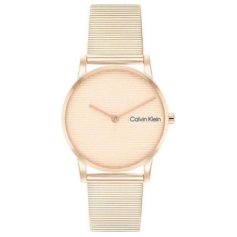 CALVIN KLEIN watch quartz movement steel strap 30mm rose gold dial women s watch 30 meters waterproof 25100036