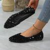 Shoes for Women Hot Sale One Kick Women's Flats Autumn Pointed Toe Sequins Solid Solft Sole Light Casual Comfortable Flats Shoes