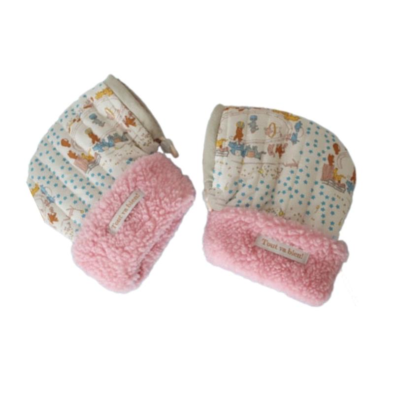 Windproof Infant Stroller Hand Muffs Outdoor Sports Mittens Cartoon Printed Hands Warmer Scooter Accessory for Winter