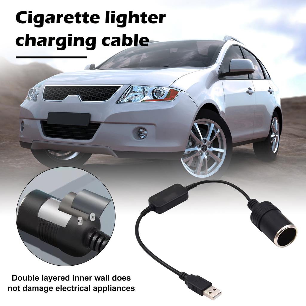 USB A Male To 12V Car Lighter Socket, USB 5V To 12V Step Up Lighter Adapter, For Dash Cam, GPS, Car LED Light Strips, And Other Automotive Electronics
