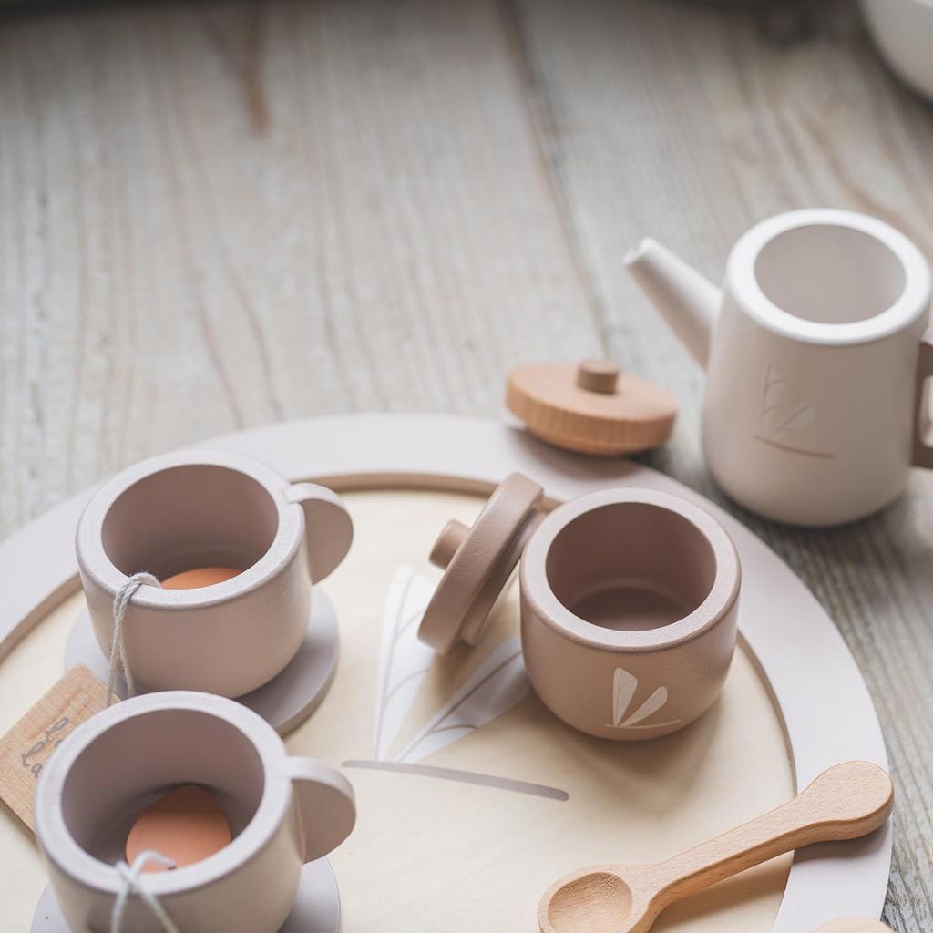 LabelLabel Tea Set, Pretend Play Kitchen, Wooden Toy, Educational Toy, Tea Party, Tea Time, Girls