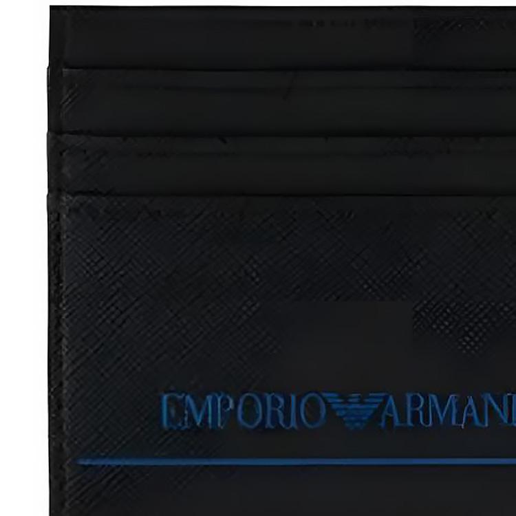 Emporio Armani Logo Print PU Card Holder Men Accessories Black YEM320-731E8-0001