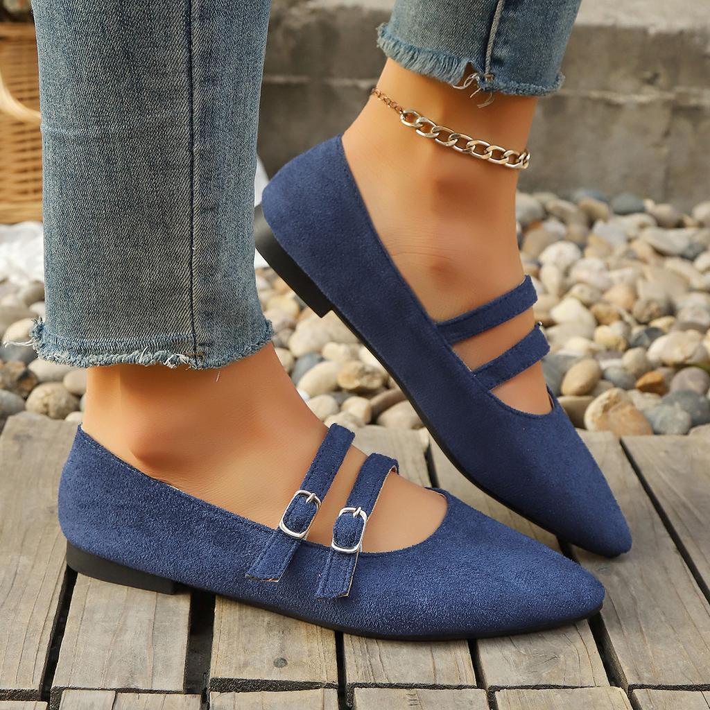 Fashion Big Size Shoes Woman Pointed Toe Elegant Shallow Mouth Casual Female Sneakers Ballet Flats Ladies' Footwear Autumn Modis Large S