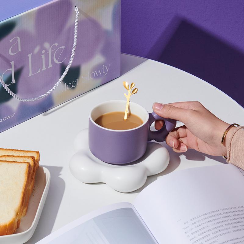 Life In Good Life Keramiktasse Kaffeetasse Hoher Wert Festivalaktivitäten Souvenirs INS Stil Glasurtasse Geschenkset