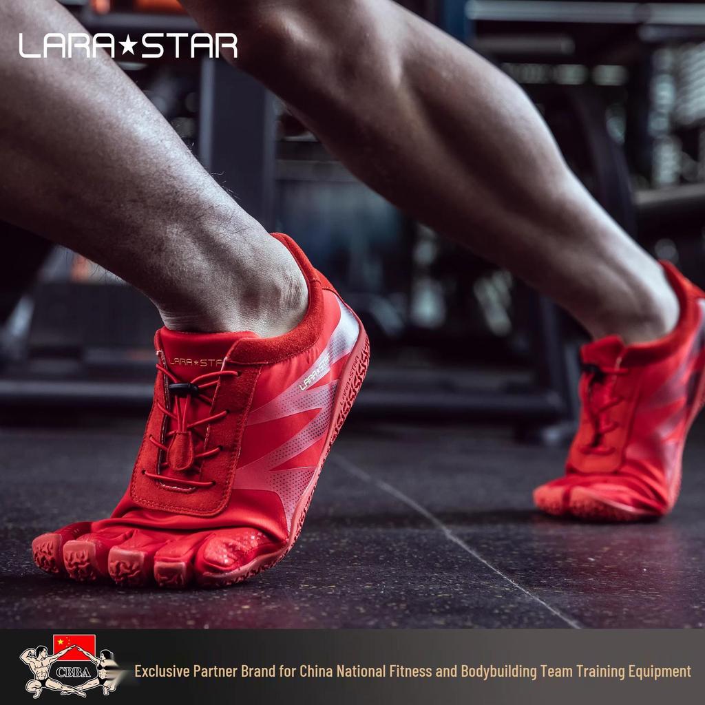 Laura's Star Five-Finger Men's Barefoot Shoes for Fitness, Yoga, Pilates, and Deadlift - Non-Slip Indoor/Outdoor Training Footwear.