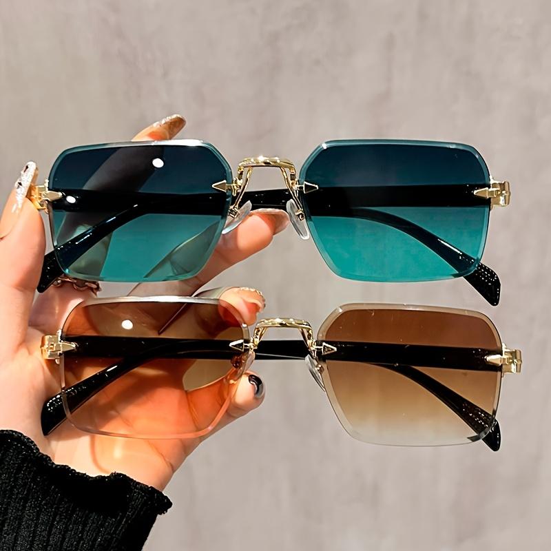 Trendy and Unique Outdoor Fashion Glasses, Frameless Narrow Fashion Glasses, Unisex. Suitable for Summer Outings, Beach Vacations