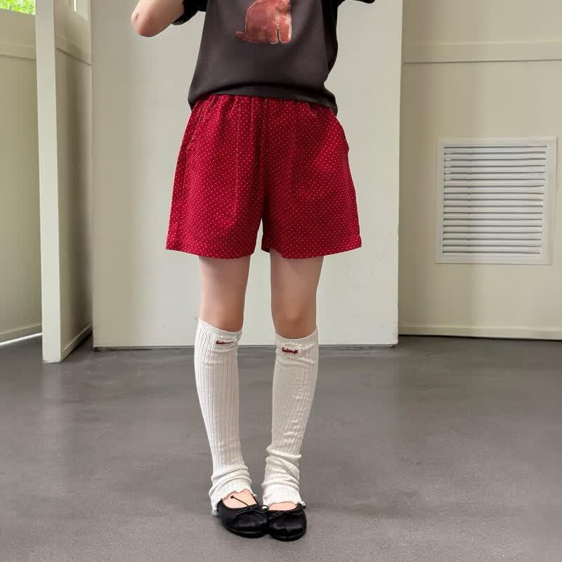 SEVEN BOBI Girls Korean Style Red Polka Dot Summer Shorts 110 cm