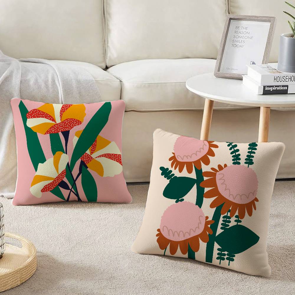 Plants And Flowers Pillow Case Home Decor Throw For Sofa Bed Car Room Decor Gift Idea