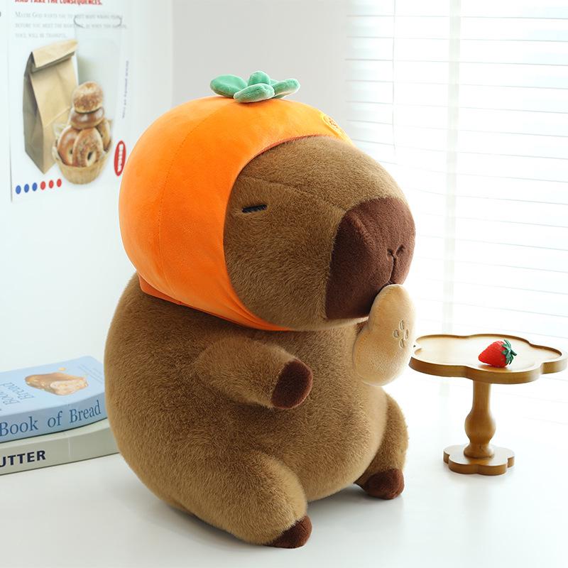 

Transformative Capybara Plush Doll with Creative Hat - Stretchable Cartoon Pillow 35cm 0.43kg