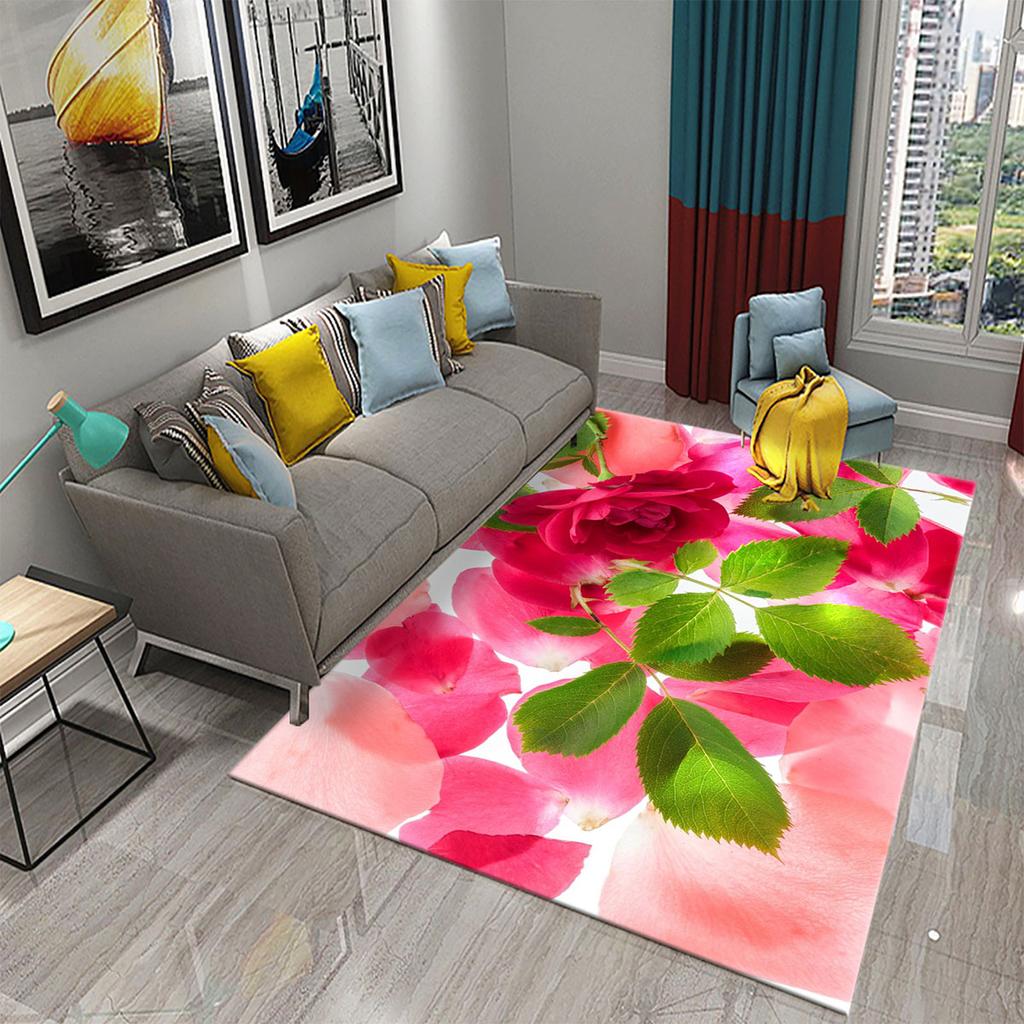 Kitchen Bathroom Entrance Bathroom Non-slip Carpet Living Room Bedroom Decorative Floor Mat Colorful Petal Carpet