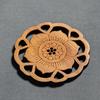 6Pcs/Set Chinese Style Wooden Round Cup Mat Lotus Flower Tea Cups Coaster  Home Decoration