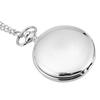 Classical Quartz Analog Smooth Pocket Watch Necklace Pendant with Chain Silver