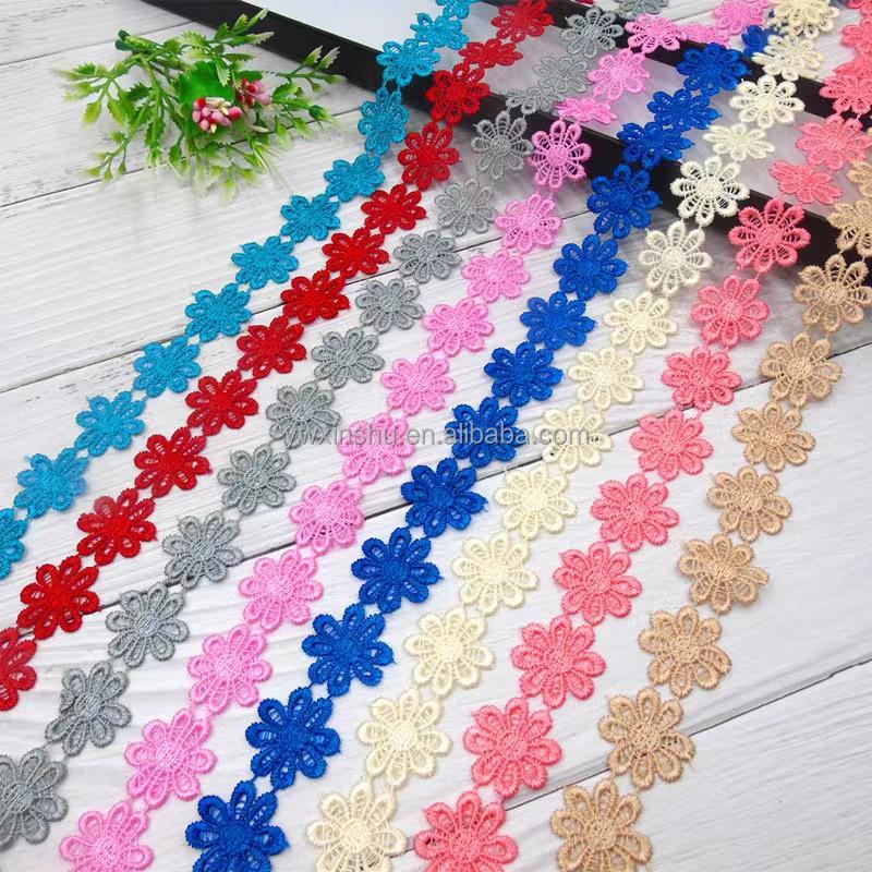 Wasserlösliche Spitze 1,2 cm DIY Spitze Zubehör Beliebte 8-Farben-Serie Wasserlösliche Verzierung Kleine Spitze Heißer Stil