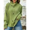 Fall Winter New Women's High Neck Button Down Knit Cardigan Sweater Coat Fashion Knitwear For European American Crossborder