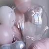24 Zoll Rosa Schleife Ballon Transparent Party Dekoration Aluminiumfolienballon Verlobung Geburtstag