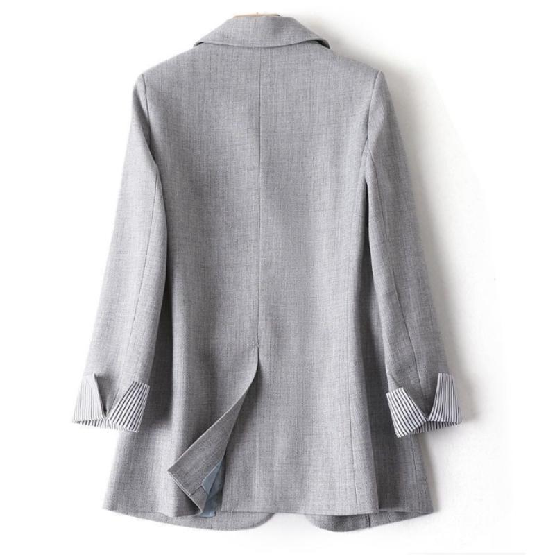 Ladies Spring Relaxing Notched Lapel Long-sleeved Sweatshirt Cardigan Suit Jacket