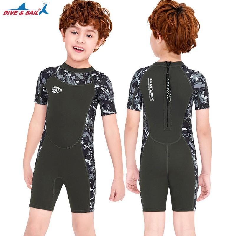 2.5mm Neoprene Kids Shorty Wetsuit Snorkeling Surfing Diving Boys Thermal Rash Guard Summer Winter