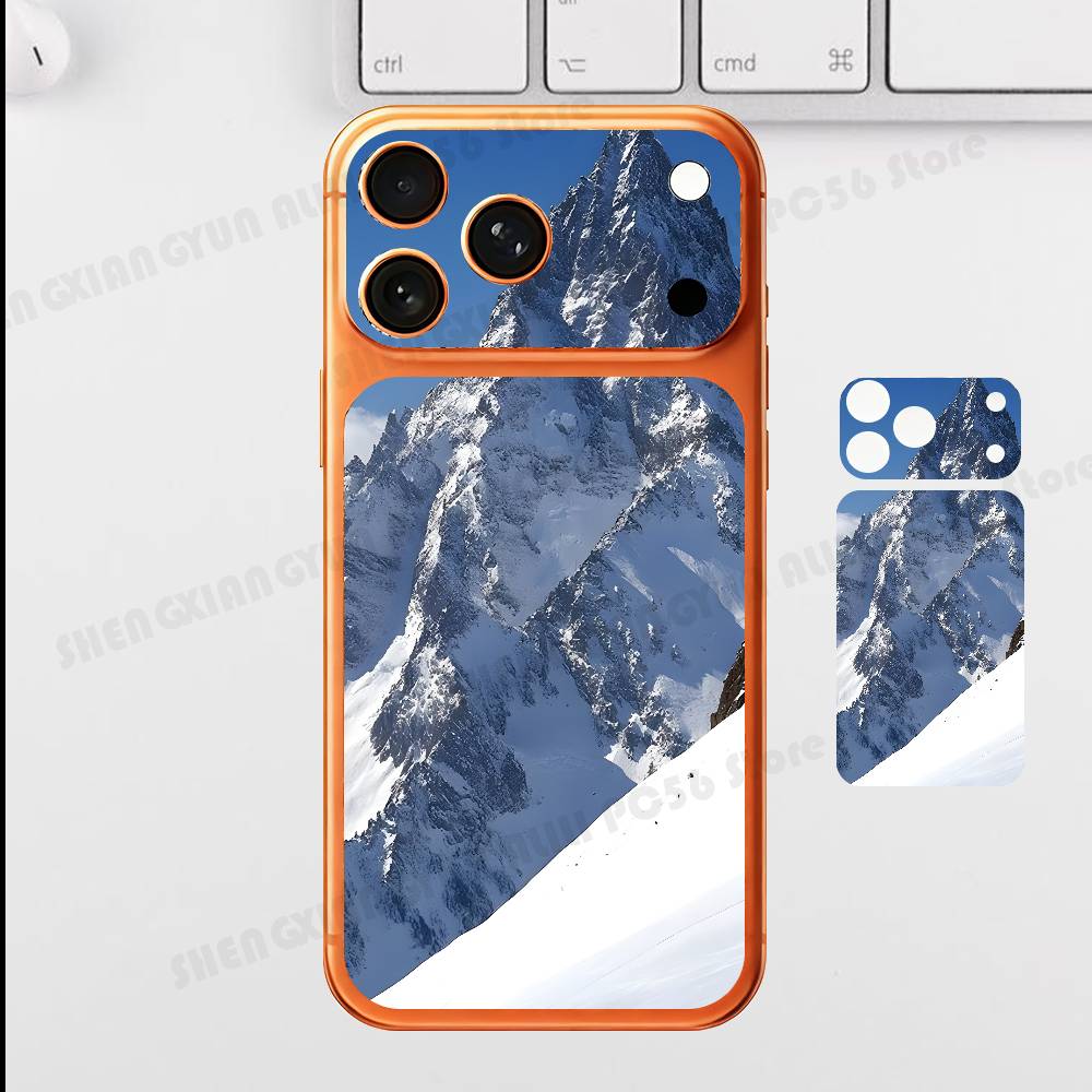 Snow Mountain Scenery For Iphone 17 Pro ProMax Back Protective Decorative Sticker Back Cover