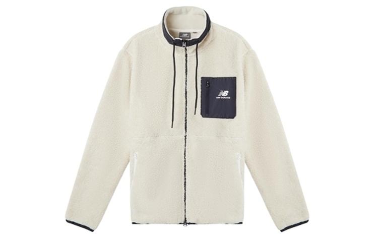New Balance Velvet Jackets Men s White Stand Collar Moderate MDA3N511-CRE M