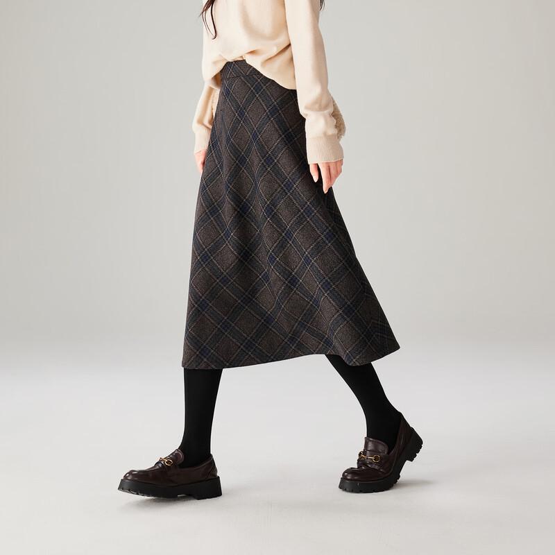 SOFSIL Women's Retro Plaid A-Line Swing Skirt