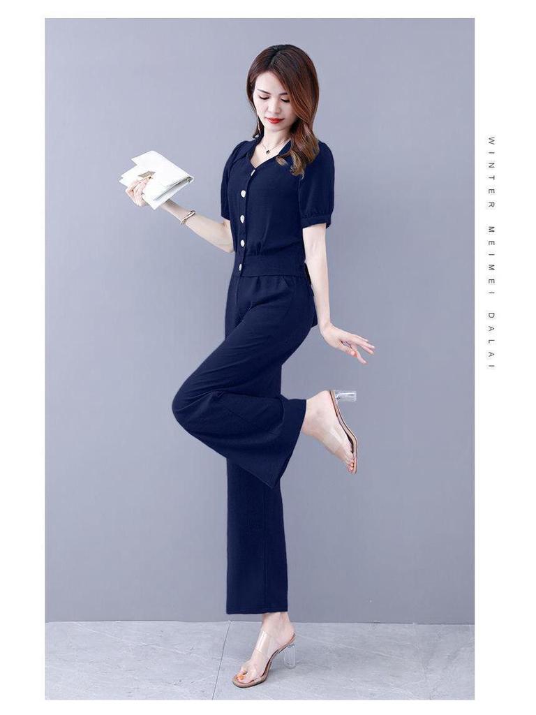 Trendiger Damen Chiffon Zweiteiler für Sommer 2025 - Stilvolles altersloses Hemd- und Hosen-Set für den Frühling