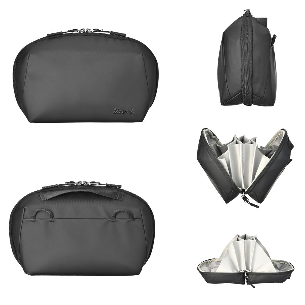 HAKUBA Varech Gadget Pouch M180 Black Inner Case for PC with Shoulder Strap and 4977187214796 Accessories, 180-Degree Opening, Lightweight, Handle,