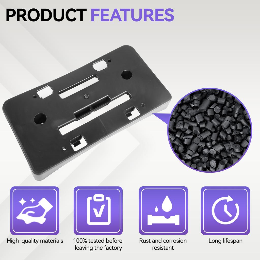 Car Front Bumper License Plate Mounting Holder Bracket w/Screws 84524301 GM1068208 For 2019-2023 Chevrolet Chevy Malibu LT 1-10X