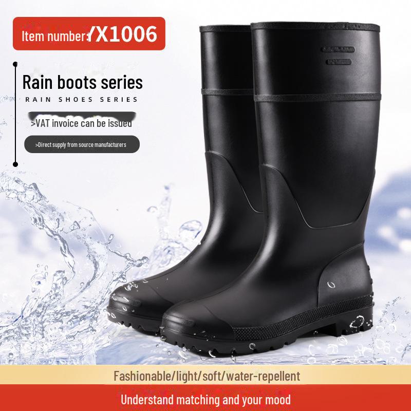 

Мужские черные водонепроницаемые летние забродные ботинки - износостойкая резиновая дождевая обувь Size 43