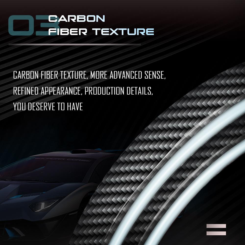 Car Carbon Fiber LED Tail Light Bar Modified Universal Colorful Streamer Multi-function Steering High Brake Light Strip