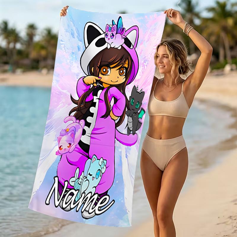Customizable Personalized Beach Towels Aphmau Themed designs.Suitable for the Beach, Yoga, Sports;ideal As Beach Accessories
