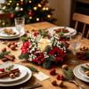 Pinecone Artificial Wreath Candle Rings Red Berry Wreath Candle Holder  Table Decor