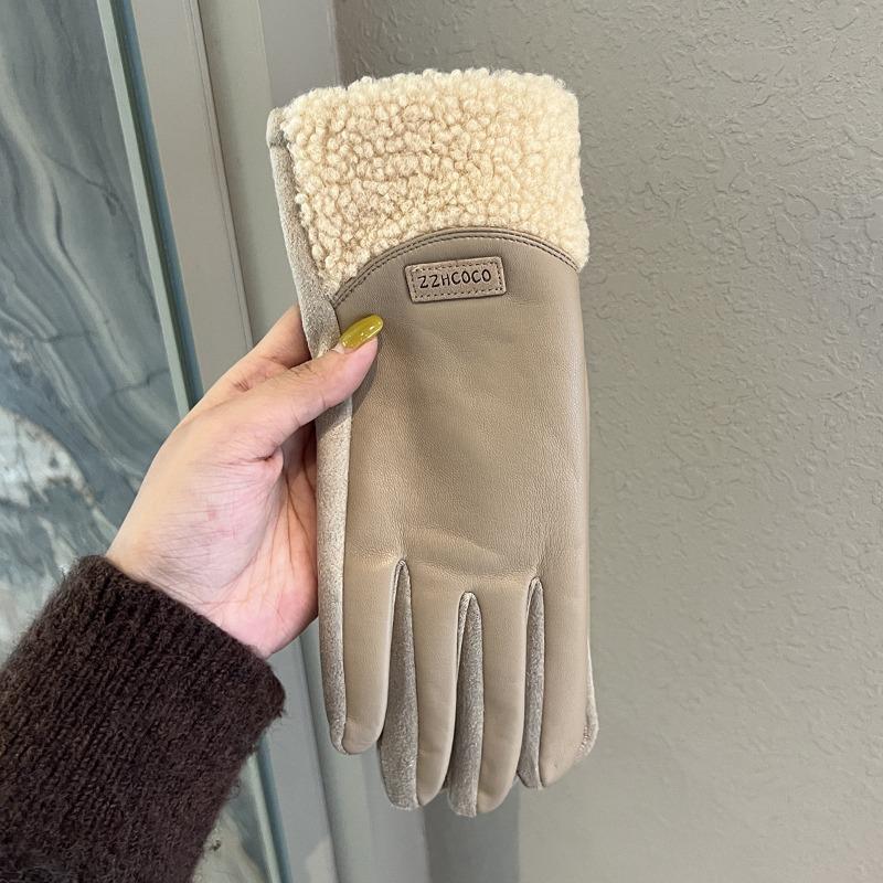 Gloves women's winter warmth, velvet and thickened new outdoor riding electric vehicle windproof and cold-proof five fingers
