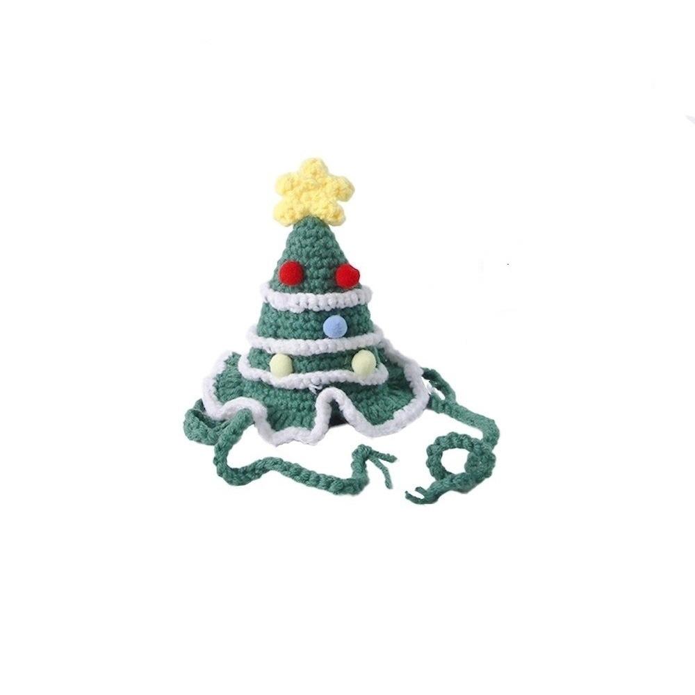 

Cute Pet Christmas Hats Comfortable Dog Christmas Tree Hat Dog Headwear Cosplay Costume зелёный
