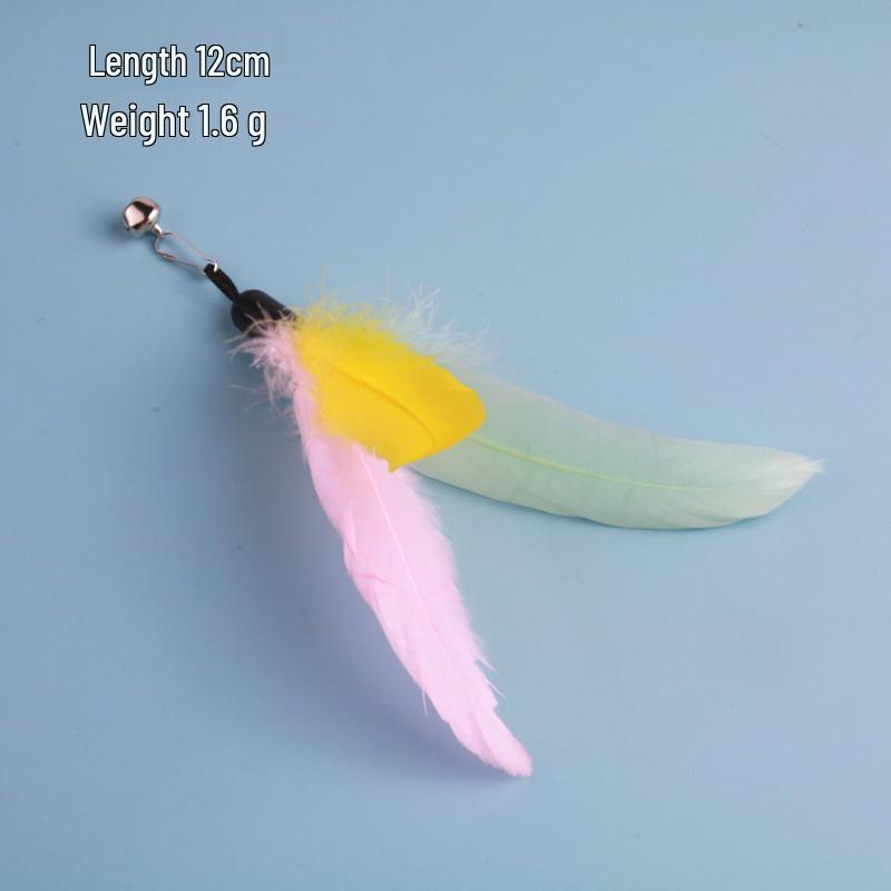Cat Feather Teaser Replacement Head - Plush Toy for Fishing Rod