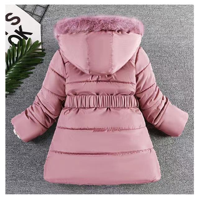 Girls Cotton-padded Coats Children Clothing Velvet Thickening Fashion Down Jackets for Toddler Winter Clothes