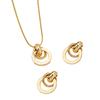 Necklace, geometric metal glossy design earrings, versatile high-end jewelry set