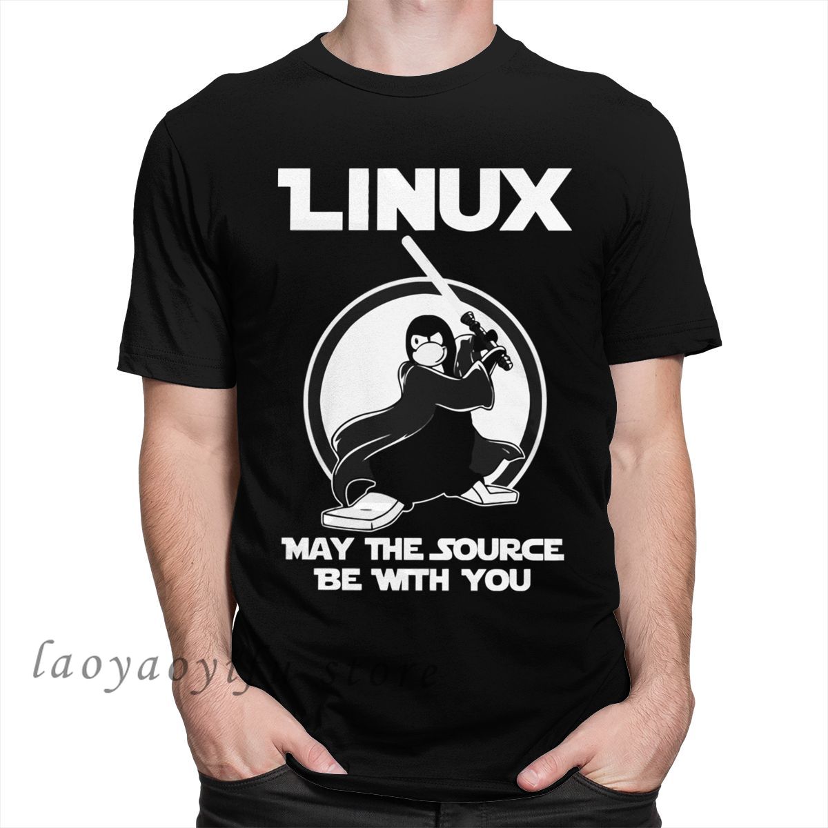 

Programmer Computer Developer Geek Nerd Man T Shirt Funny Linux Tee Men May The Source Be with You Tops Ropa Hombre - Men s S... S разноцветный