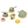 Jeu culinaire en bois - SPRINGOS - Set petit-déjeuner 14 pièces - Plateau, théière, tasses - Pour enfants 3+